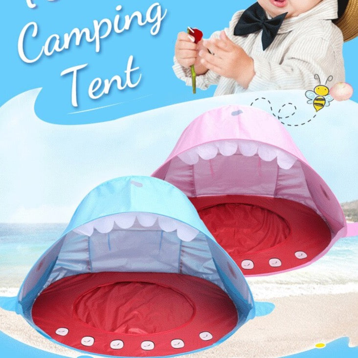 shark beach tent Childrens Popup Shark Tent with Splash Pool Blue