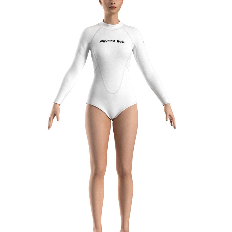 Women's Wetsuit - 2MM Neoprene Long Sleeve Diving Suit Scuba