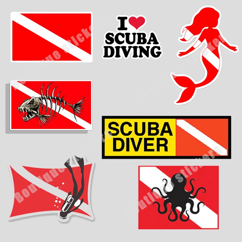 Pegatina Coche: Buceador 13.4 x 17.6cm – Diving Specials Shop