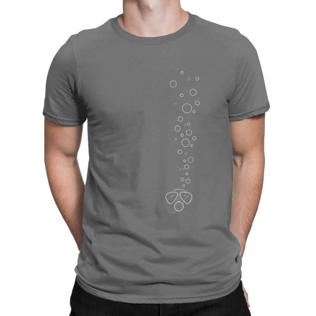 Scuba diving T-Shirt for Men | Diver Bubbles gray