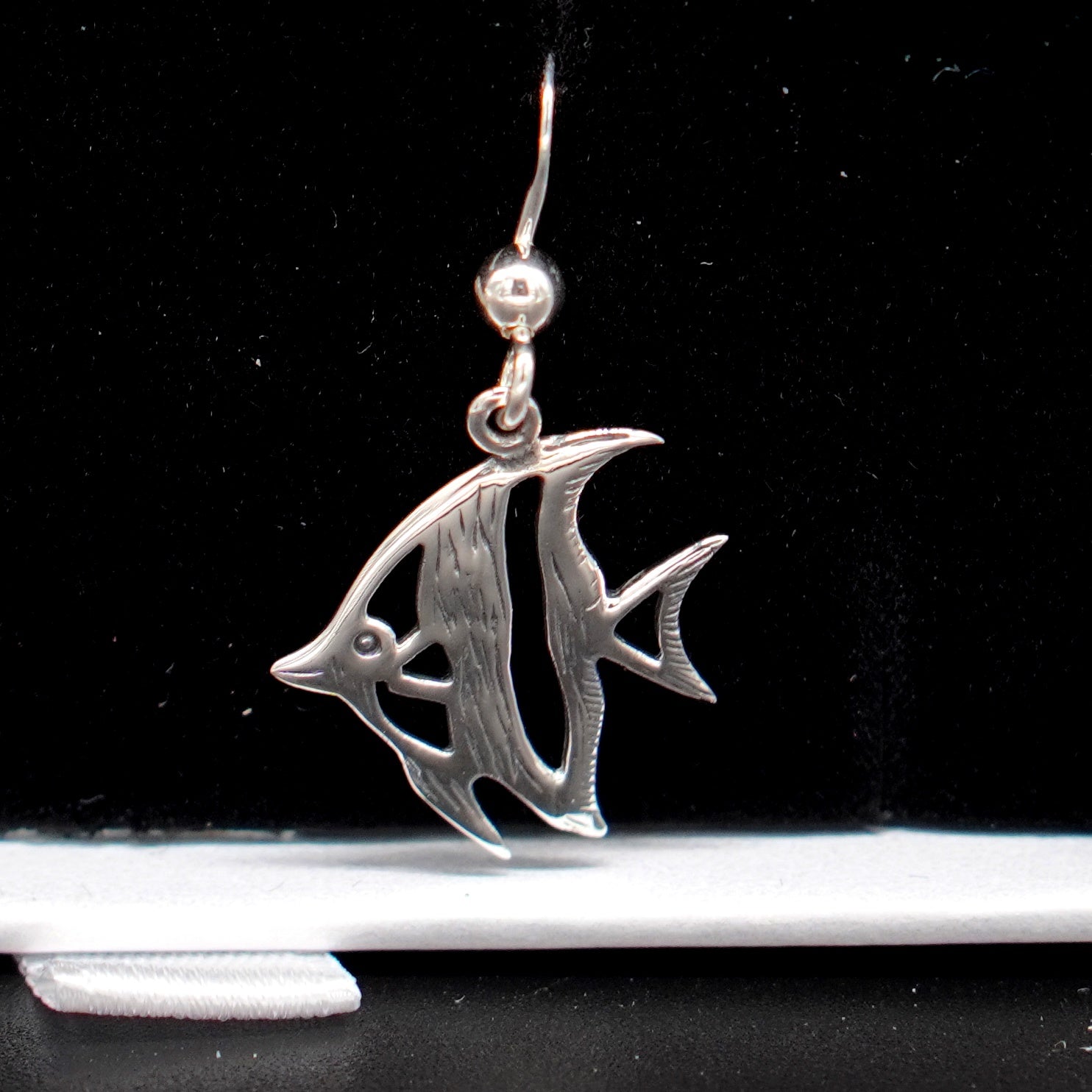 Real Silver Angelfish Hook Earrings
