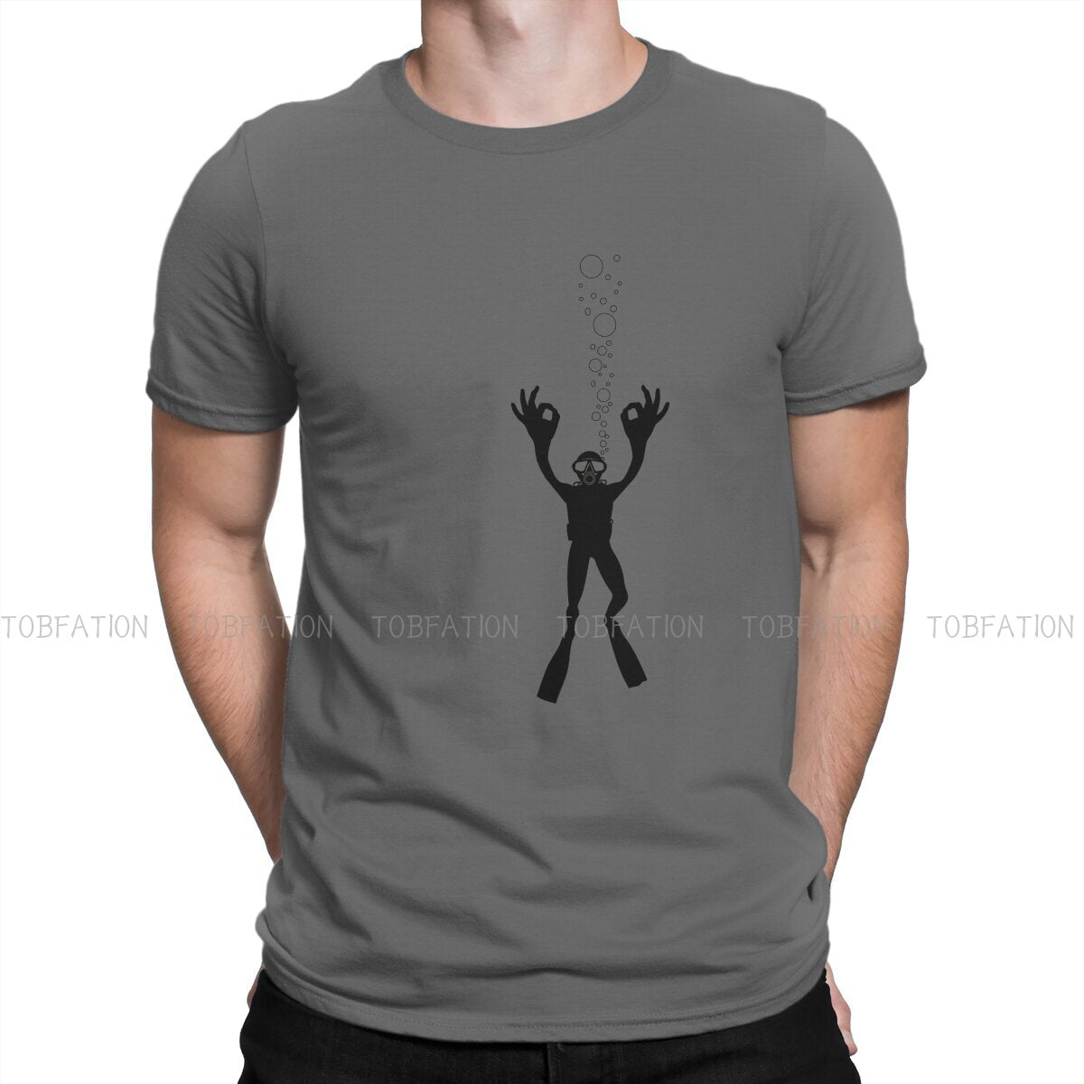 dark gray Scuba diving T-Shirt for Men | Everything ok