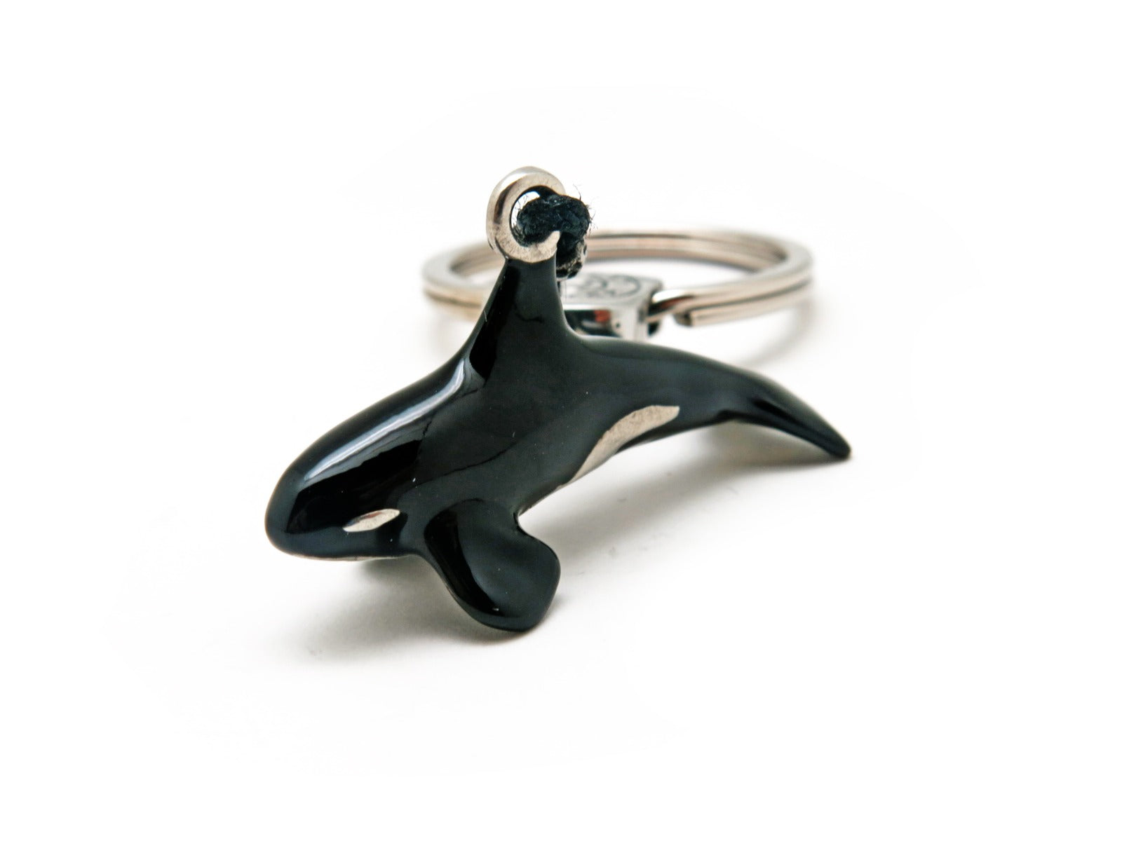 Real Silver Key chain: Killer Whale Orca