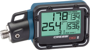 Cressi Digi 2 - digital console close up view, blue