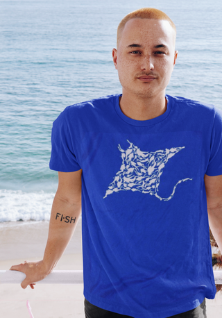 Scuba diving T-Shirt for Men | Stylish Manta Ray blue