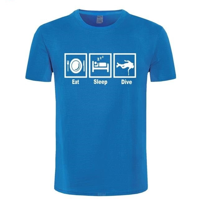 light blue Scuba diving T-Shirt for Men | Eat, Sleep & Dive