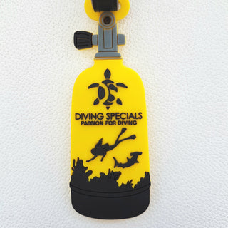 Amazing Scuba Luggage Tag, Diving Specials, Scuba Gifts, Ocean lover, yellow Luggage Tag