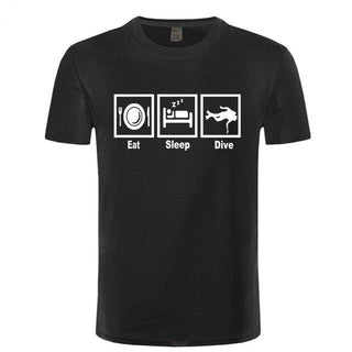 black Scuba diving T-Shirt for Men | Eat, Sleep & Dive