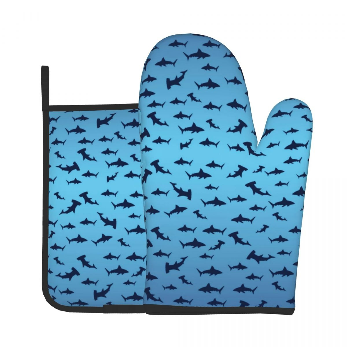 Hitzebeständige Kochhandschuhe: Cartoon Hai – Diving Specials Shop