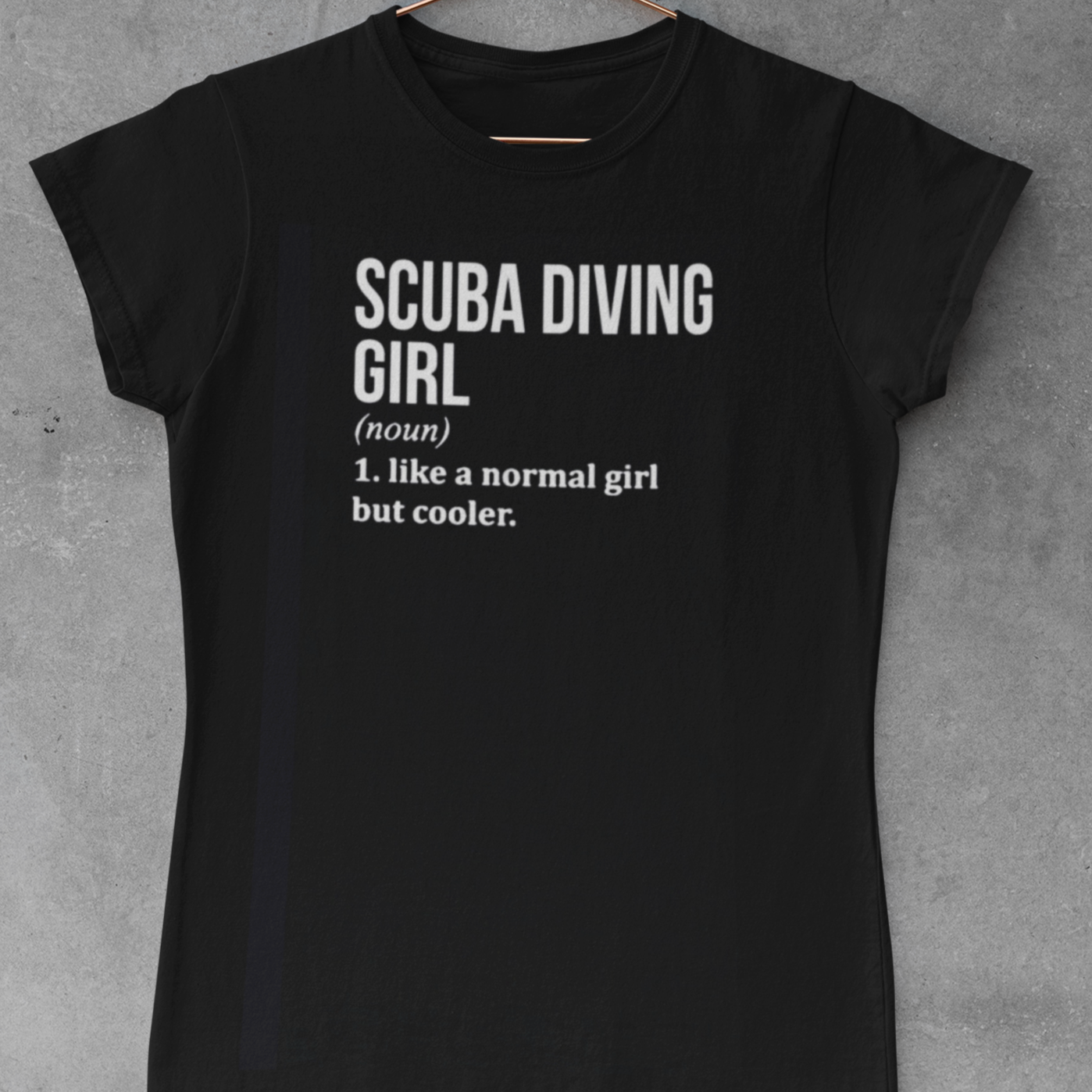 black Scuba diving T-Shirt for Women | Scuba Diving Girl - 100% cotton