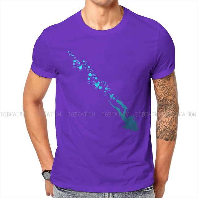 purple Scuba diving T-Shirt for Men | Blue ocean Diver