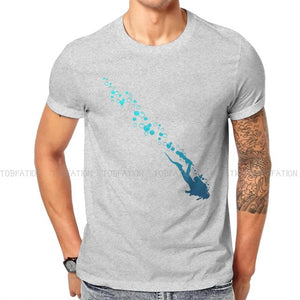 gray Scuba diving T-Shirt for Men | Blue ocean Diver