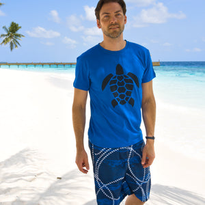 blue Scuba diving T-Shirt for Men | Turtle Print