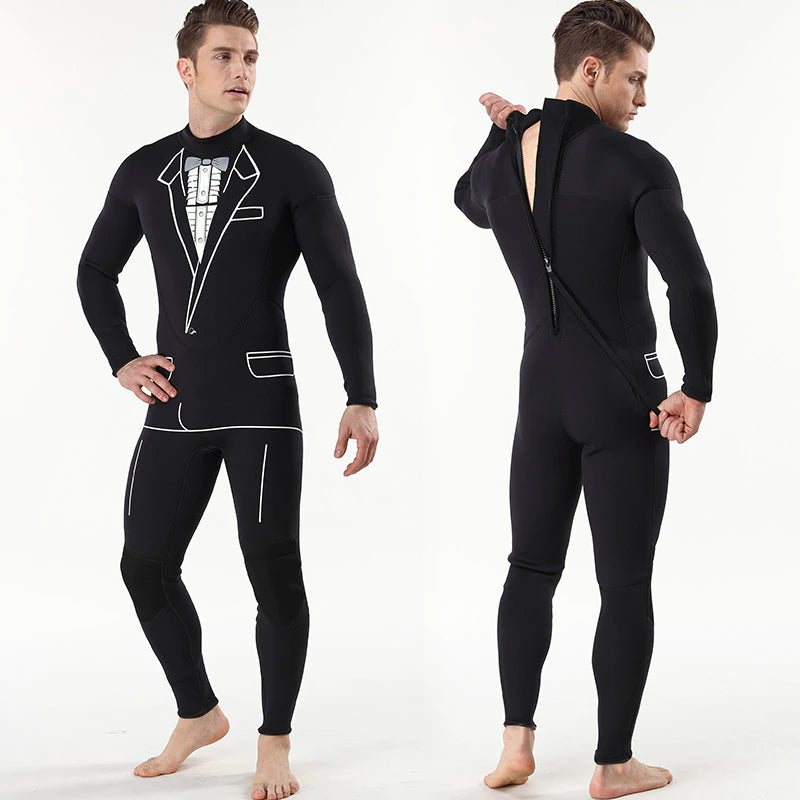stylish designer wetsuit, front and back