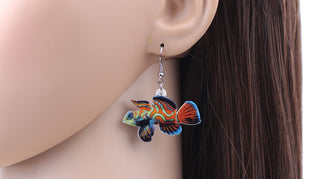 Mandarin Red Fish Earrings