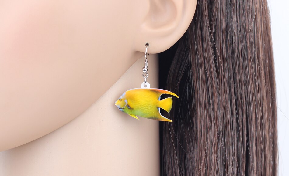 Angelfish Yellow Earrings