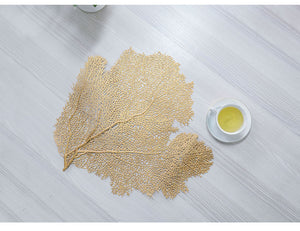 Creative Coral Leaf Placemat For Dining Table Mat Gold