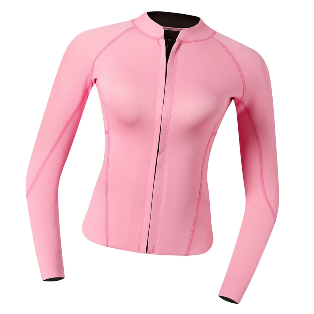 Women 2mm Neoprene Rashguard - blue, pink, red or black – Diving ...