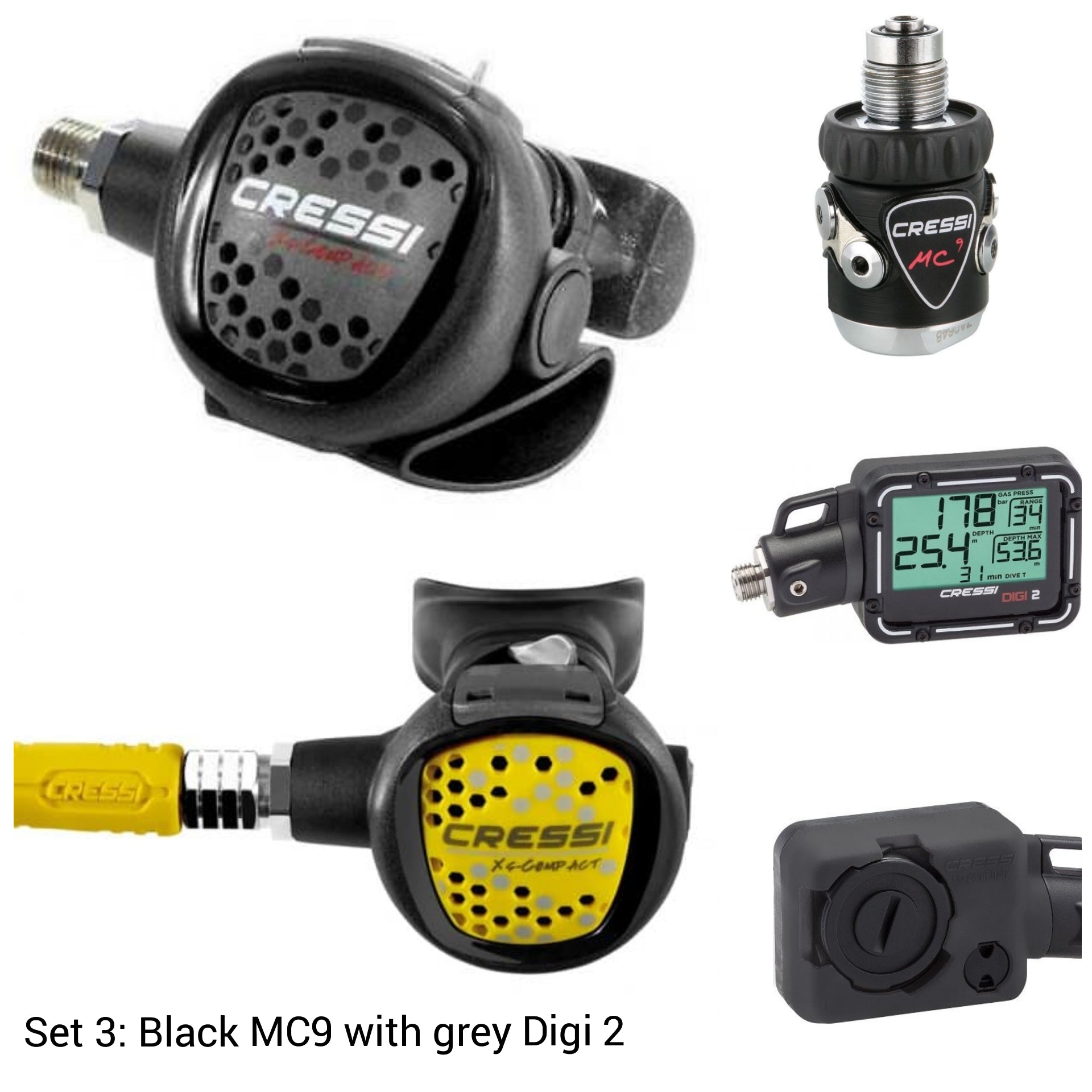 Cressi MC9 Compact Regulator Set - lightweight - Diving Specials Shop