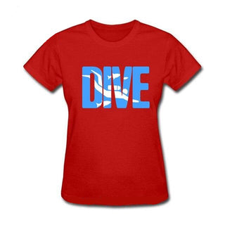 red Scuba diving T-Shirt for Women | DIVE - Slim Fit