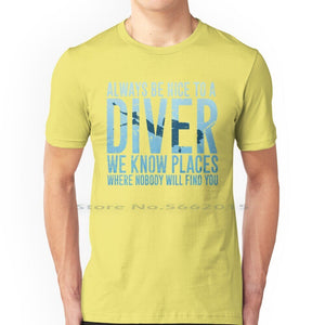 yellow Scuba diving T-Shirt for Men | Always Be Nice To A Diver