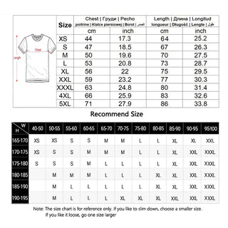 size chart Scuba diving T-Shirt for Men