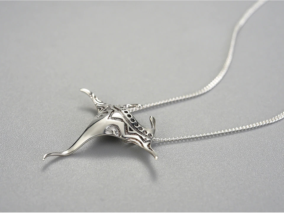 Manta Ray Silver Necklace