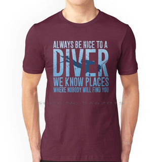 red Scuba diving T-Shirt for Men | Always Be Nice To A Diver