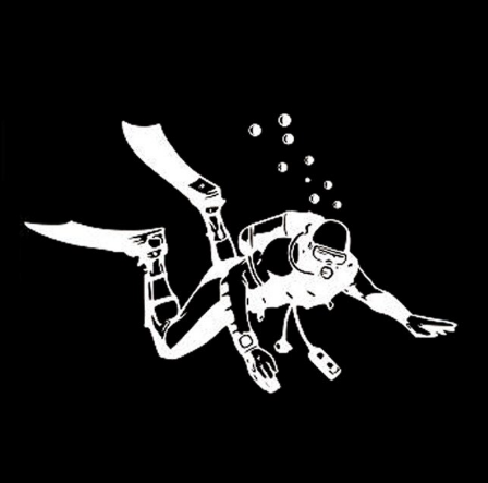 Pegatina De Pared: Silueta De Buceador – Diving Specials Shop