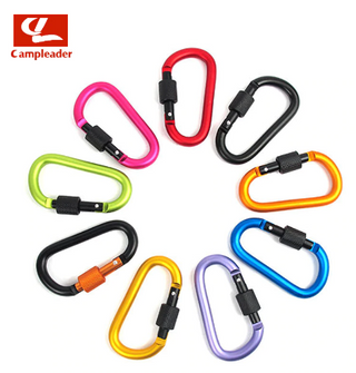 Unique Bargains Aluminum D Ring Carabiner with 3 Key Ring Green 1 Pc
