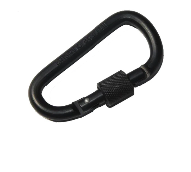 2 Aluminum Snap Hook Carabiner D Ring Combination Lock Clip Hiking Heavy Duty, Size: Small, Black