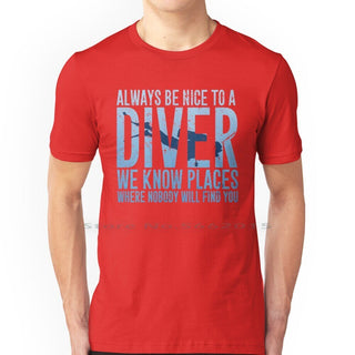 red Scuba diving T-Shirt for Men | Always Be Nice To A Diver