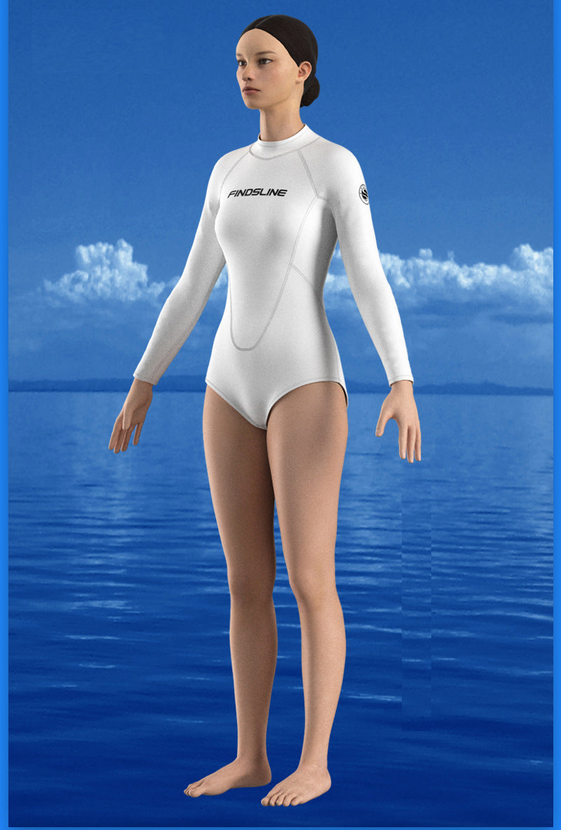 Women's Wetsuit - 2MM Neoprene Long Sleeve Diving Suit Scuba Summer Swimsuit