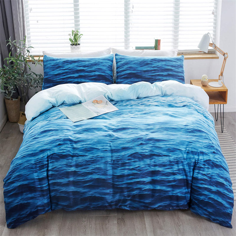 Scuba 3D Ocean Waves Bedding Set Queen Size Soft Summer Sea Beach ...