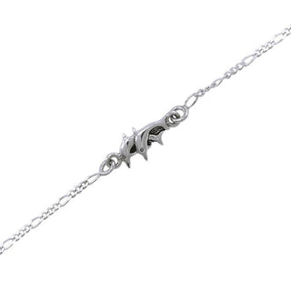 Twin Dolphins Silver Anklet
