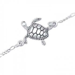 Turtle Real Silver Anklet