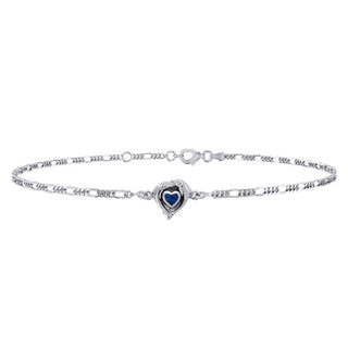 Dolphin Silver Heart Anklet 