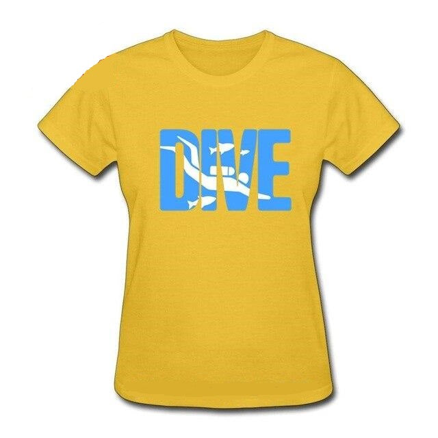 yellow Scuba diving T-Shirt for Women | DIVE - Slim Fit