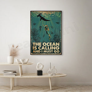 Canva Print: the Ocean is Calling and I must Go