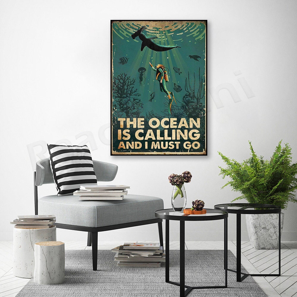 Canva Print: the Ocean is Calling and I must Go