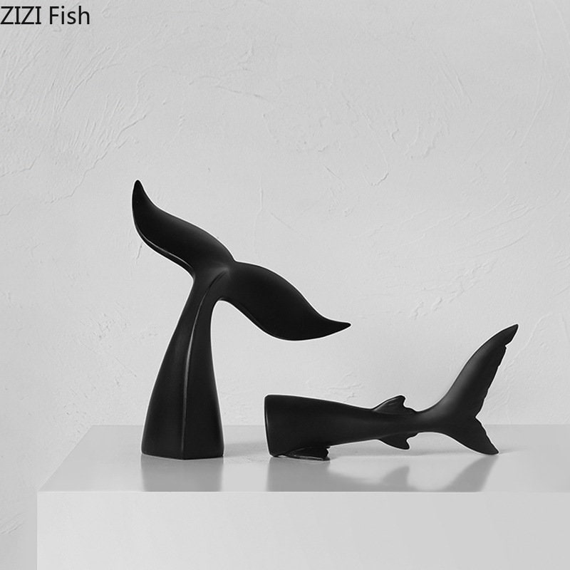 Minimalist Shark Figures in Black