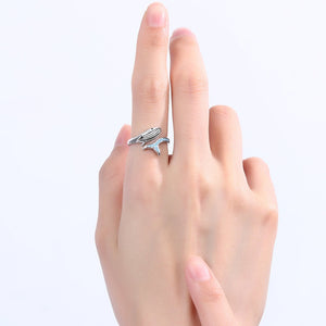 Whale Adjustable Ring - 925 Sterling Real Silver