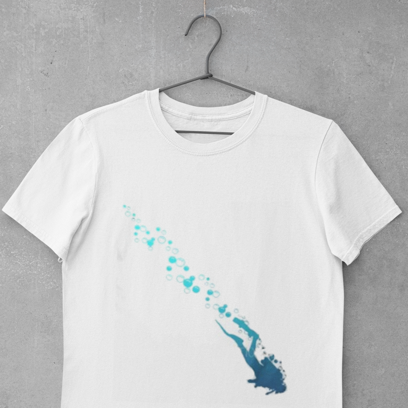 white Scuba diving T-Shirt for Men | Blue ocean Diver