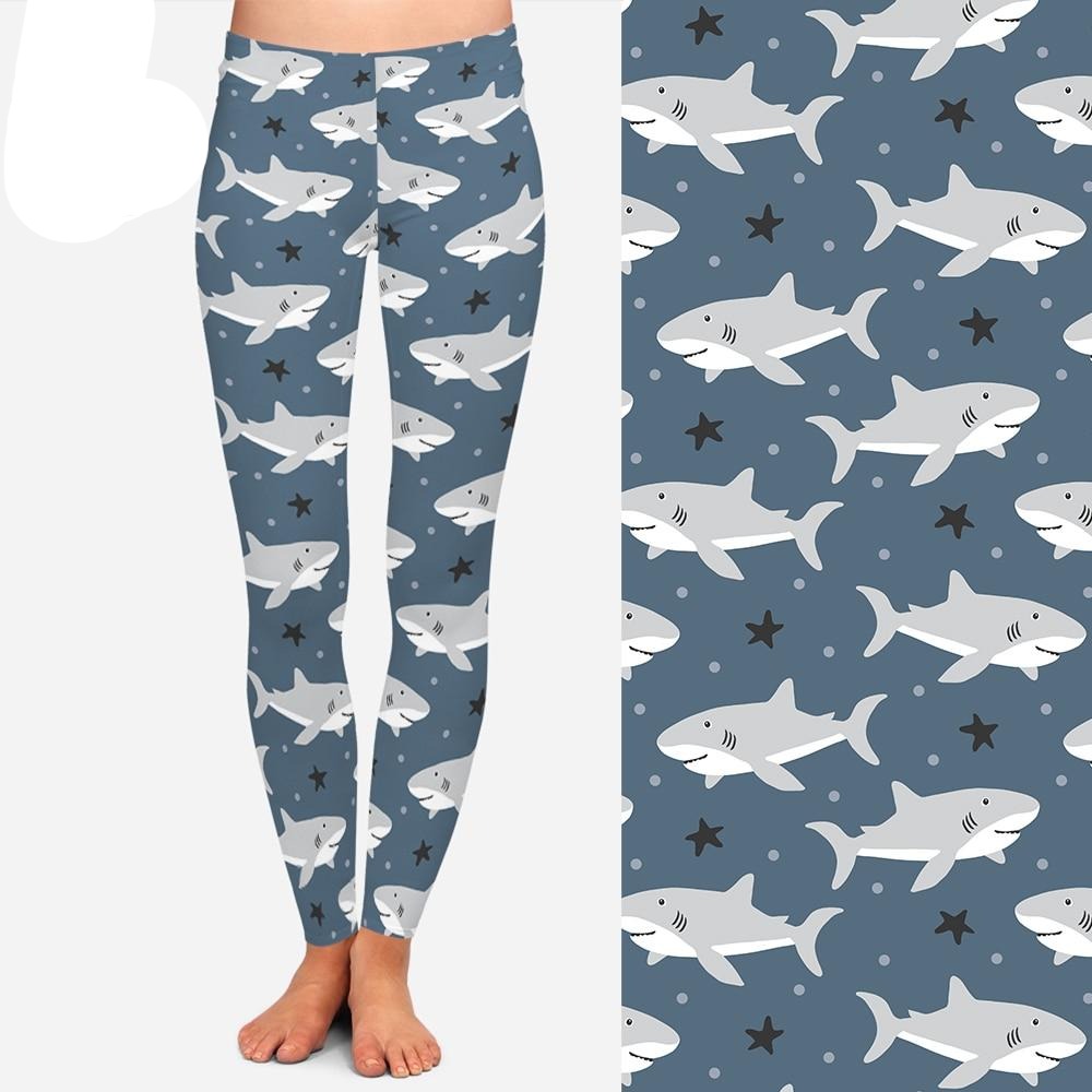 Women Leggings: Cute Shark Print