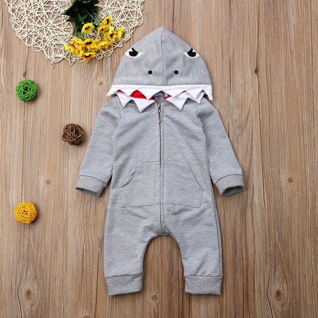 romper suit shark romper baby