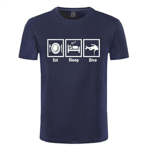 blue Scuba diving T-Shirt for Men | Eat, Sleep & Dive