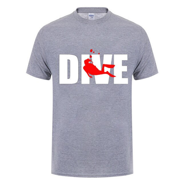 white and gray Scuba diving T-Shirt for Men | Dive
