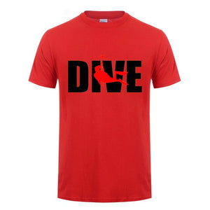 red and black Scuba diving T-Shirt for Men | Dive