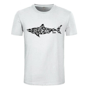 Scuba diving T-Shirt for Men | Scuba Diver turns into shark white