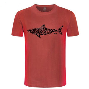Scuba diving T-Shirt for Men | Scuba Diver turns into shark red
